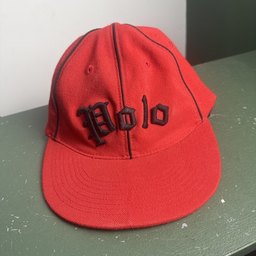 Vintage Polo Ralph‎ Lauren Two Tone Spellout Hat RARE S/m